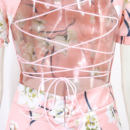 Dam Overalls Blommig Design Polyester Spandex-5