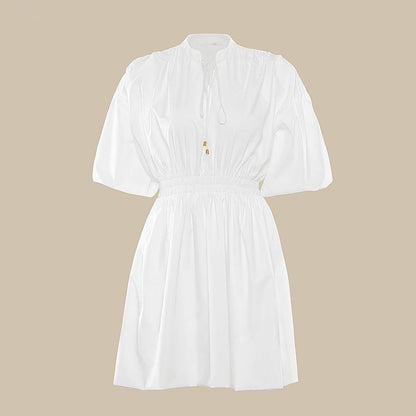 Variant image for Dam Miniklänning Puffärmar V-ringad Bomull Polyester-1