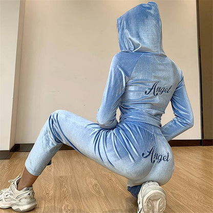 Damset med Huva och Angel Brevbyxor i Polyester-1