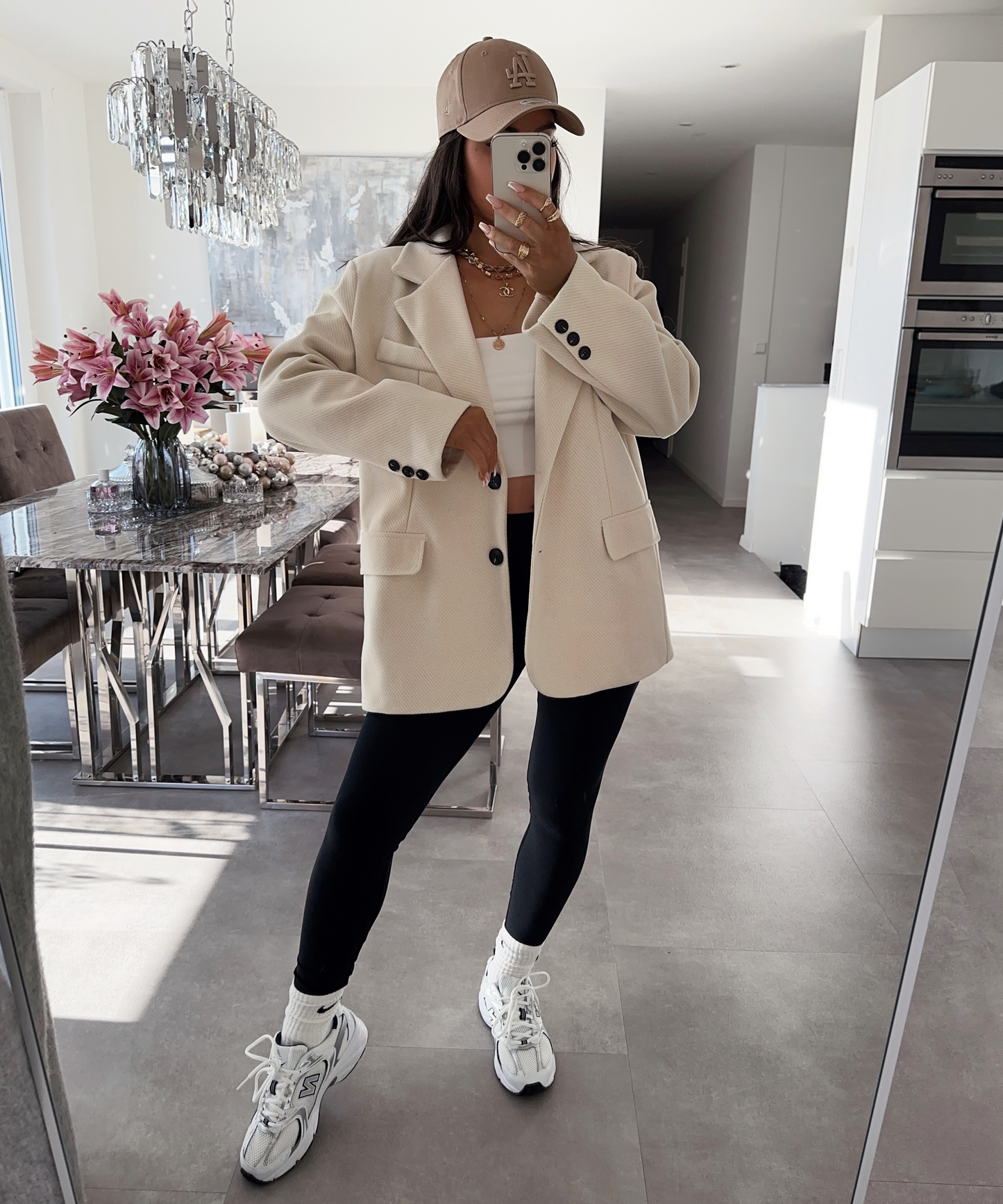 Kvinnors Longline Blazer Avslappnad Polyesterblandning-3