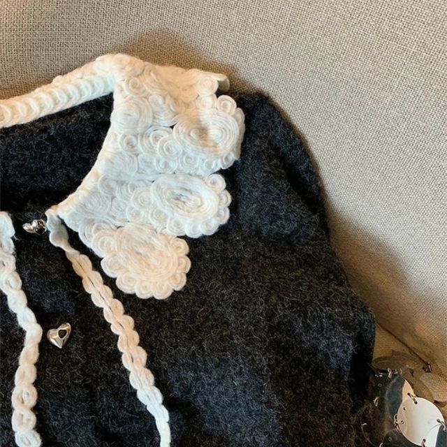 Dam Kort Kofta med Peter Pan-Krage och Pärla Accent i Mjuk Blandning-3