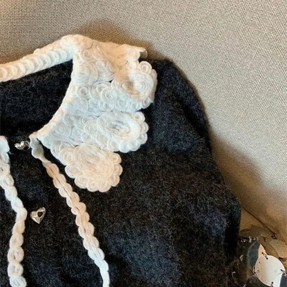 Dam Kort Kofta med Peter Pan-Krage och Pärla Accent i Mjuk Blandning-3