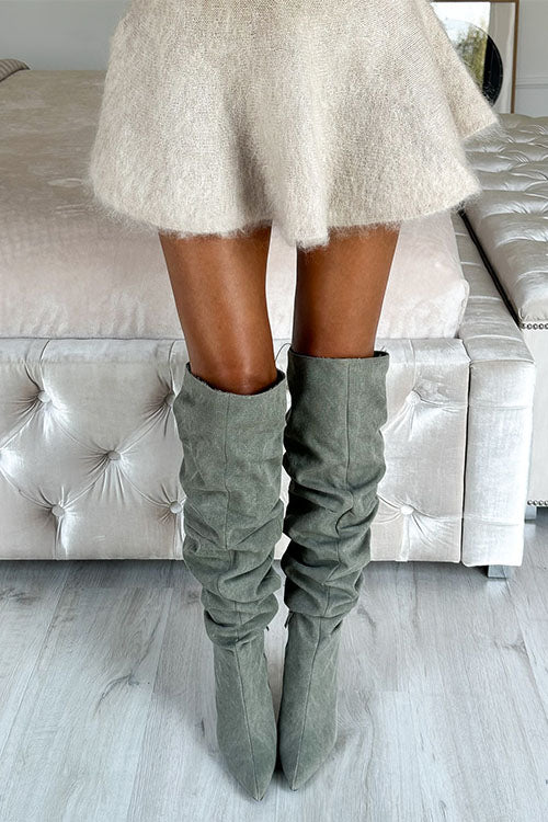 Dam A-linje Klänning Hög Midja Bomull Polyester-4