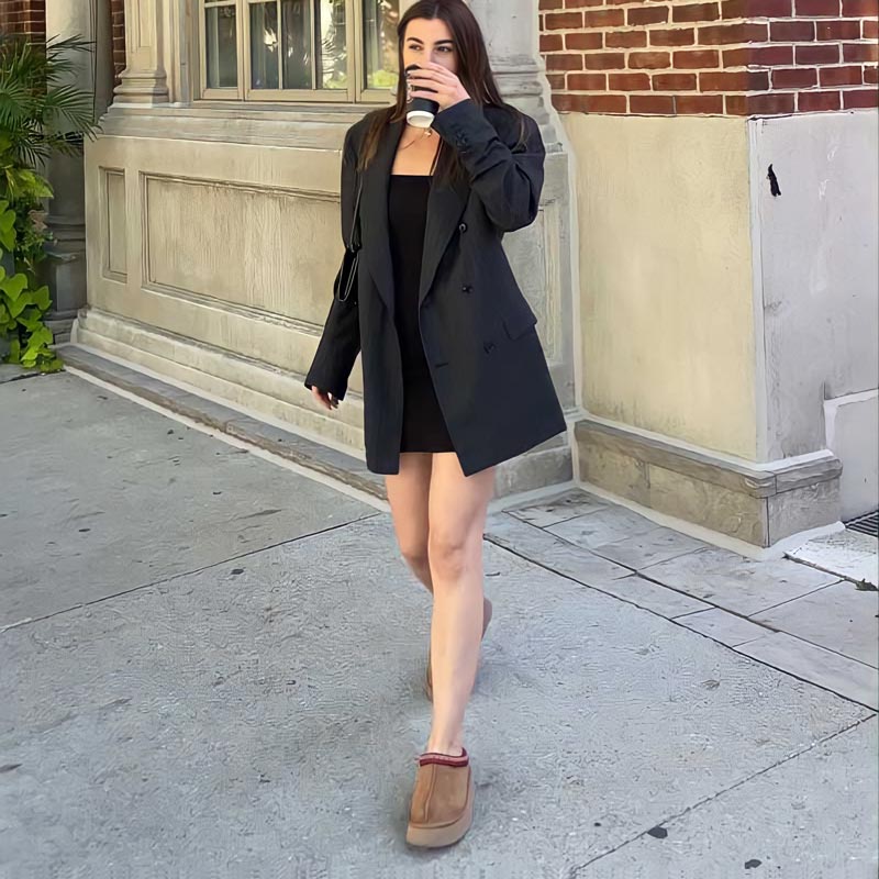 Dam Vinterskor Plysch Enkel Åtdragning för Vinterkomfort-3