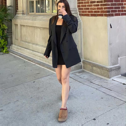 Dam Vinterskor Plysch Enkel Åtdragning för Vinterkomfort-3