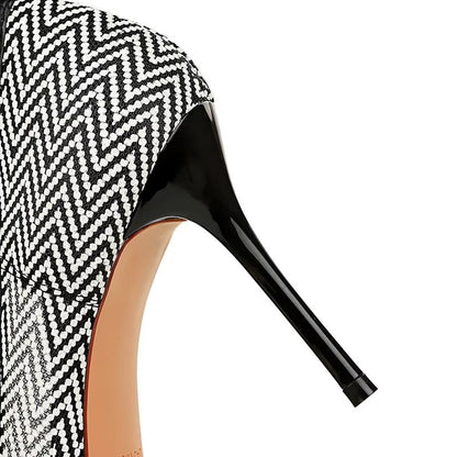 Dam Pumpskor Spetsig Tå Hög Klack Mesh-5