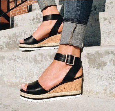 Sandaler Dam med Wedge Plattform – Veganvänligt Material, Bekväm Passform, 3 cm Plattform, Stilren Design 2