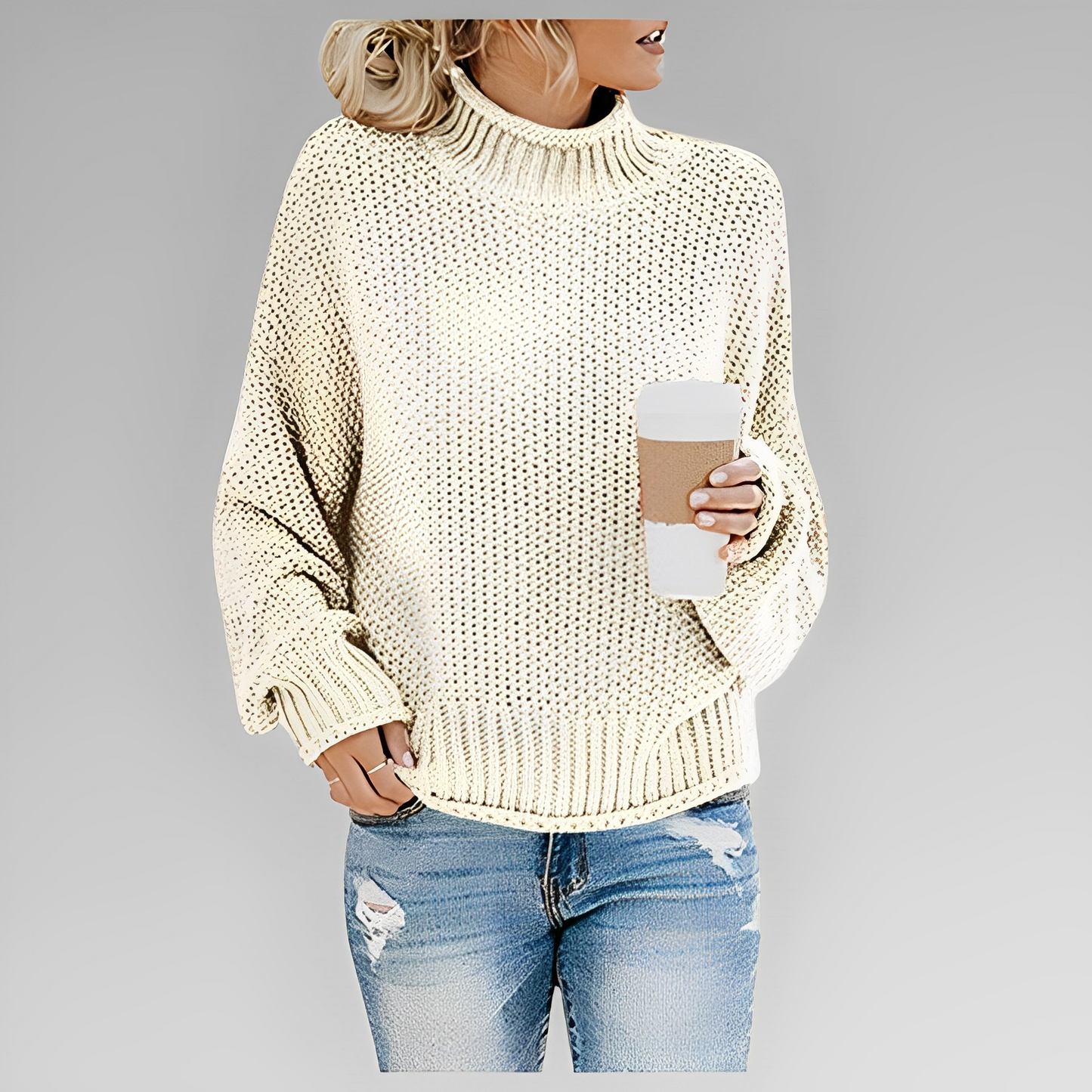 Dam Vintertröja i Akryl och Ull – Modern och Bekväm, Perfekt för Kalla Dagar, Normal Passform, Finns i Storlekar S-XL 14