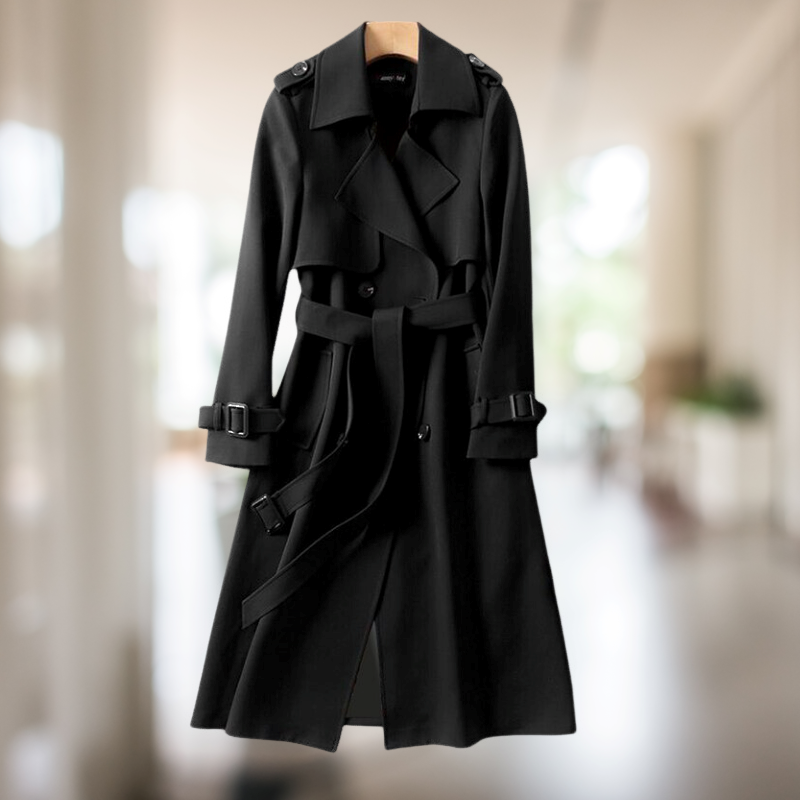 Dam Trench Coat Elegant Högkvalitativt Tyg-2