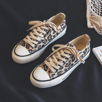 Dam Sneakers Leopardmönster Trendig Design Vadderad Innersula Högkvalitativa Material-5