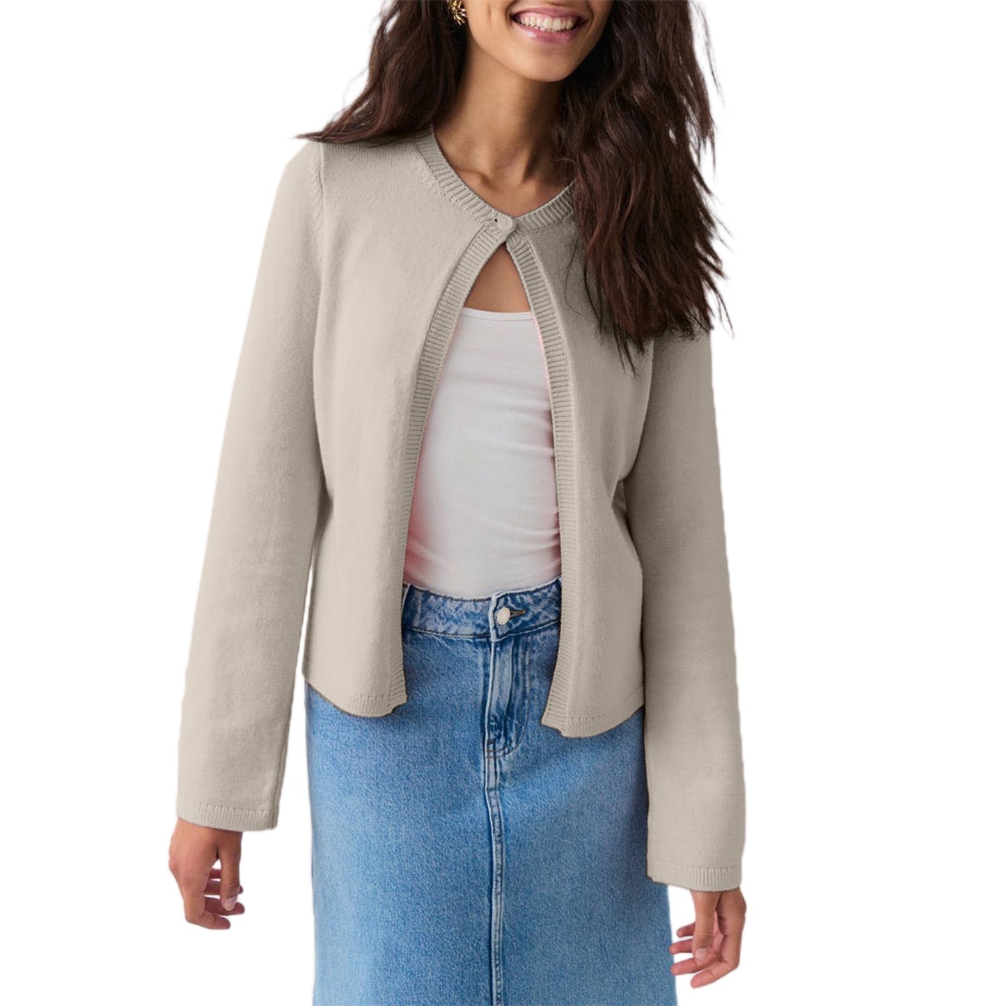 Variant image for Stickad Dam Tröja Slim Fit Mjuk Materialmix-25