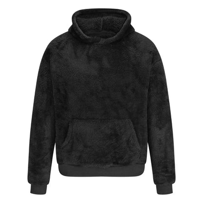 Hoodie Dam Fluffig Fleece Avslappnad Vinterkomfort-6