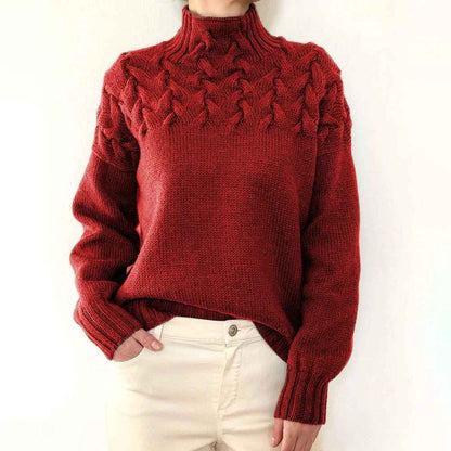 Dam Turtleneck Tröja Löst Snitt 3D-Struktur Akryl 20