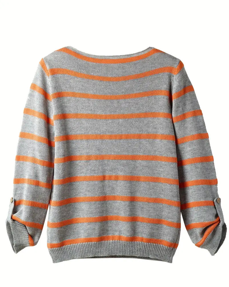 Damtröja Randig Mjuk Bomullsblandning-5