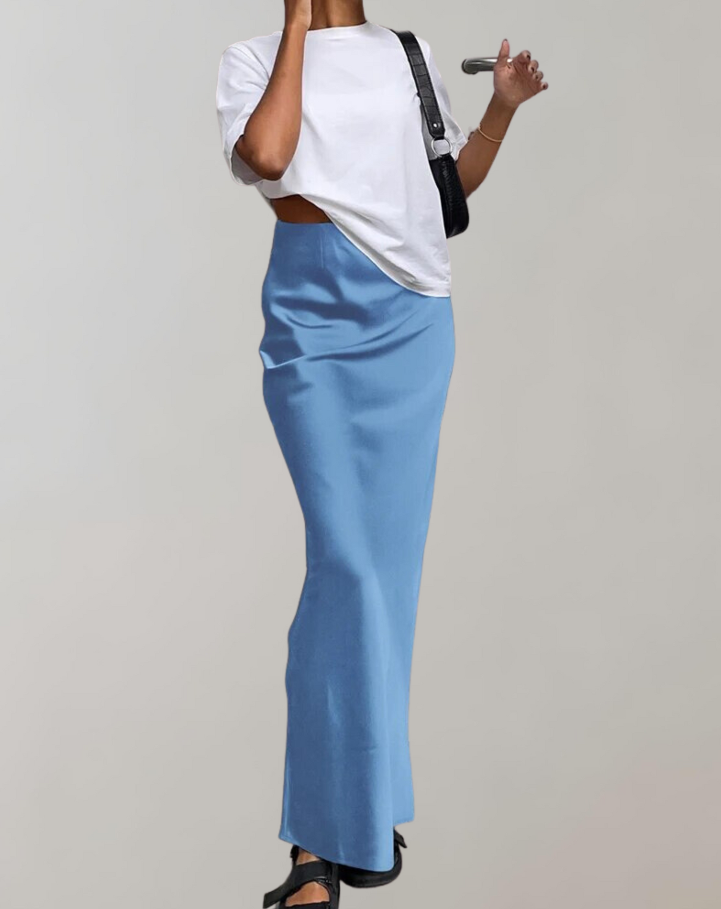 Variant image for Dam Trumpetkjol Satin Högmidjad Elegant-12