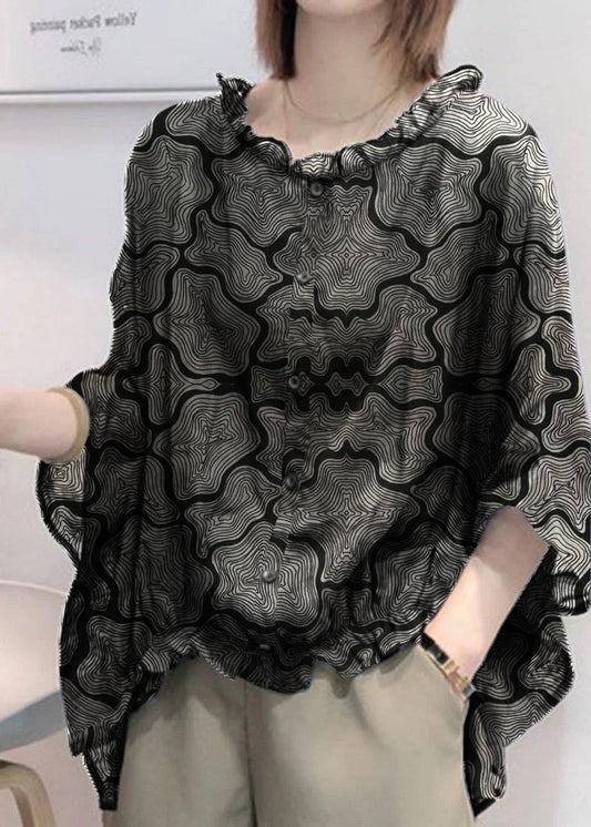 Dam Blus Lätt Luftig 100% Bomull Elegant Passform-1