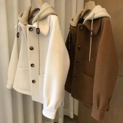 Damer Tjock Huvjacka Ull Fleece Fodrad-2