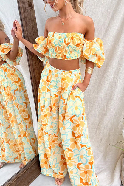 Dam Off Shoulder Topp Puffärmad Bomull Polyester Festtoppar-5