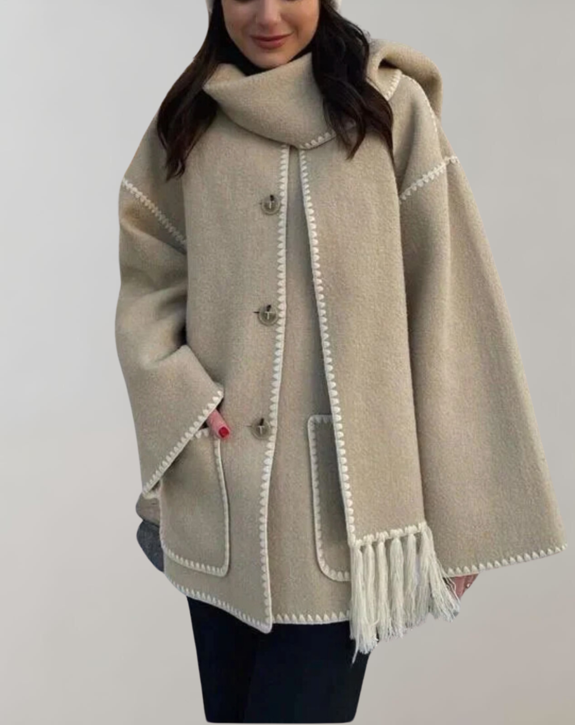 Dam Kappa Vinter i Högkvalitativt Material med Halsduk – Elegant och Komfortabel Passform, Finns i S-XL 2