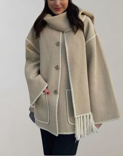 Dam Kappa Vinter i Högkvalitativt Material med Halsduk – Elegant och Komfortabel Passform, Finns i S-XL 2