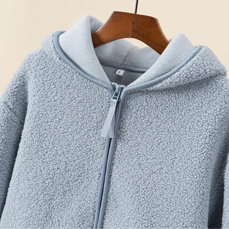 Fleeceväst Dam med Huva och Blixtlås i Mjuk Sherpa Fleece – Perfekt för Kalla Dagar 3