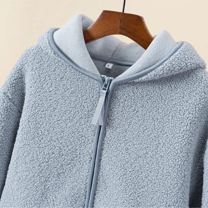 Fleeceväst Dam med Huva och Blixtlås i Mjuk Sherpa Fleece – Perfekt för Kalla Dagar 3