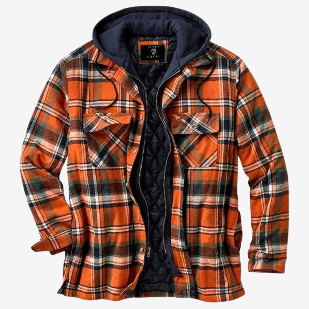 Herr Flanelljacka Modern Passform Mjuk Flanell-3