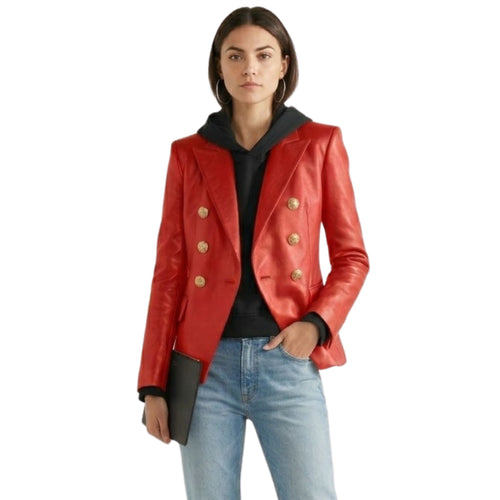 Kvinnor Blazer Dubbelt Bröst Skräddarsydd Polyester
