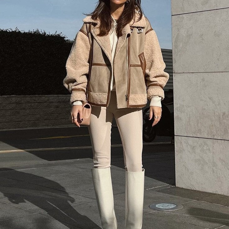 Damjacka Baggy Vattenavvisande Polyester för Avslappnad Stil-5