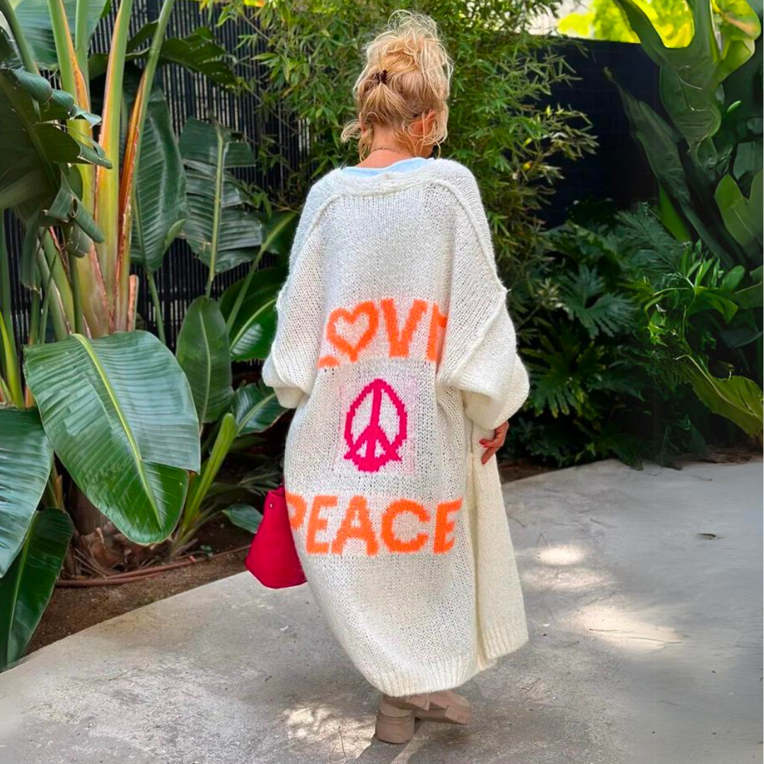 Lång Jacka Dam Färgglad Bomull Elegant Design-5