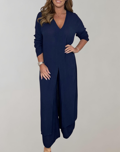 Variant image for Damer Lång Topp Hög Slits Polyester-7