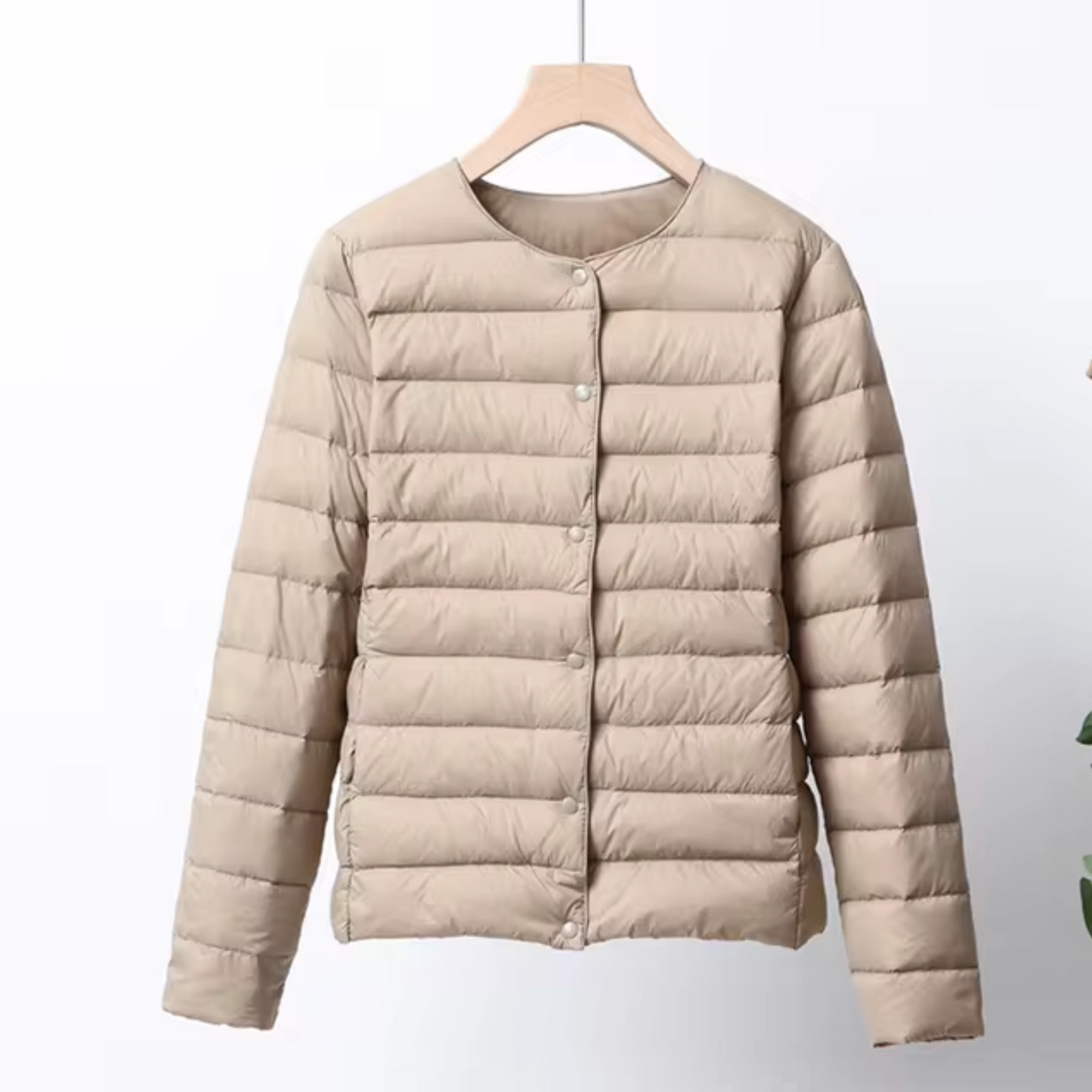 Dam Tunn Dunjacka Lättviktsdesign Kort Silhuett-5