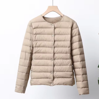 Dam Tunn Dunjacka Lättviktsdesign Kort Silhuett-5