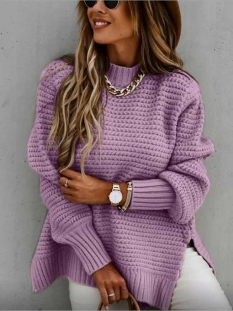 Variant image for Dam Stickad Tröja Avslappnad Stil Mjuk Tyg-25