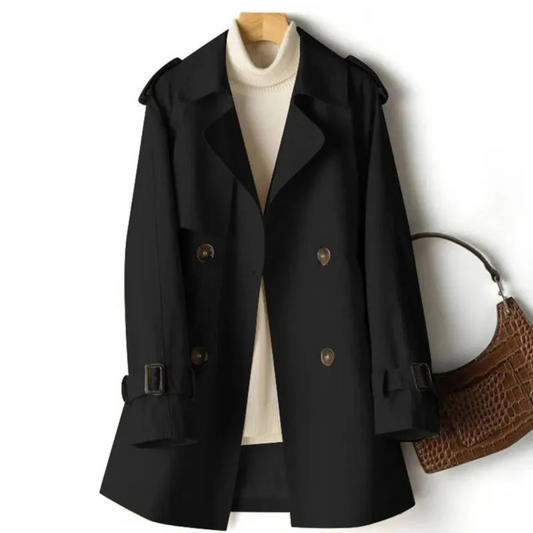 Damjacka Trench Coat Casual Hållbart Tyg-1