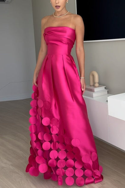 Dam Maxiklänning Stropplös Polka Dot Bomull Polyester-5