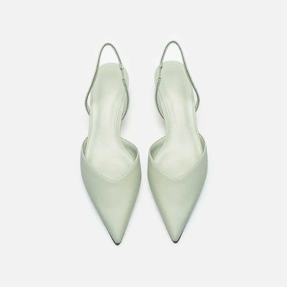 Dam Klackskor Elegant Skinn Vadderad Innersula Icke-glidande Yttersula-2