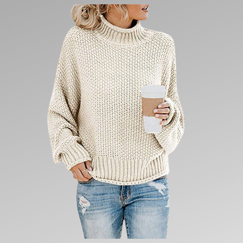 Variant image for Stickad Dam Tröja Hög Krage Ull Regular Fit-43