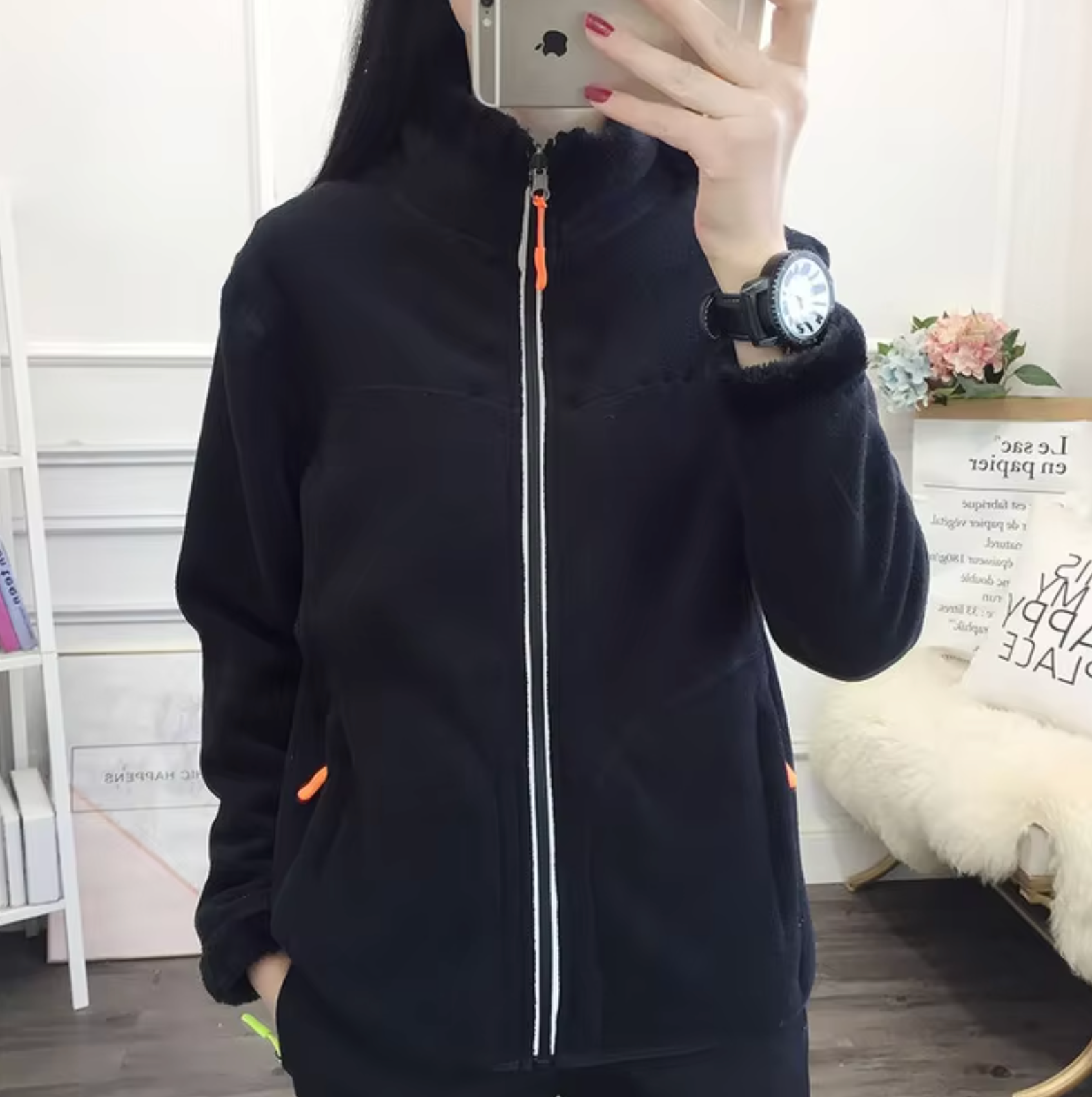 Variant image for Unisex Fleecejacka Dubbelsidig Polarfleece för Utomhusaktiviteter-50