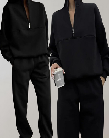 Variant image for Dam Träningsdräkt Set Zip-Up Topp Fleece Joggingbyxor-16