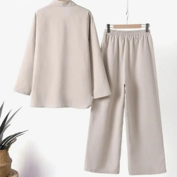 Variant image for Dam Fritidsset Långa Ärmar Vida Byxor Mjukt Andningsbart Material-7