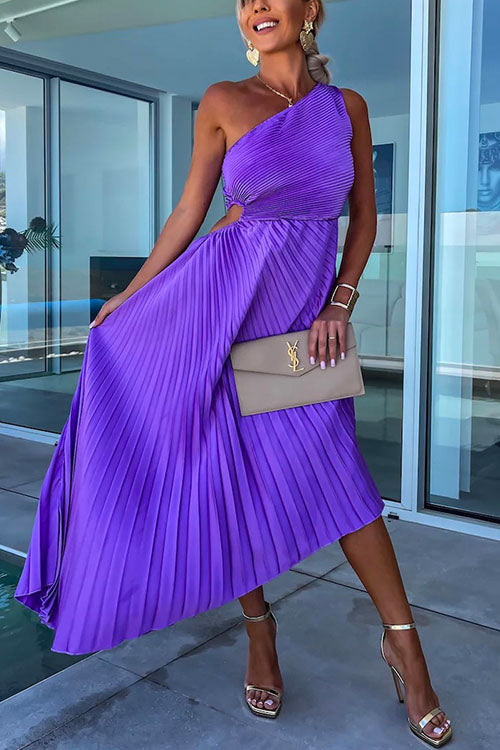 Kvinnors Aftonklänning Axelsnitt Oregelbundet Veckad Polyester-4