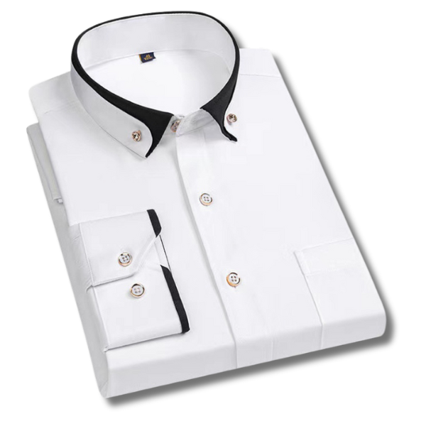 Herrskjorta Långa Ärmar Formell Högkvalitativ Bomull Polyester-3