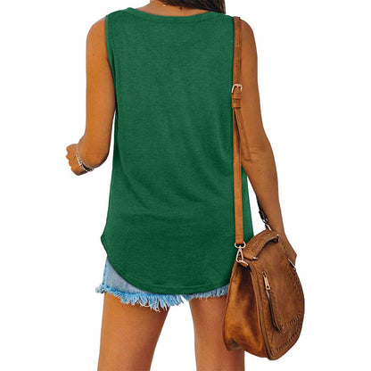 Dam Jersey Tank Top V-halslinje Mjuk Jersey 3