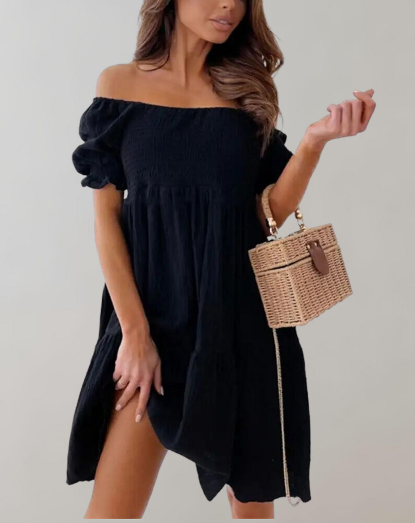 Variant image for Dam Strandklänning Utskärning Polyester Trendig Design-2