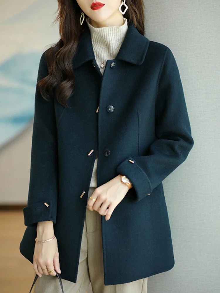 Lång Trenchcoat Dam Med Midjeband Polyester Khaki-2