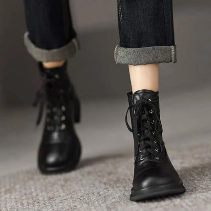 Dam Stövlar Runda Tå Mikrofiber med Dragkedja och Gummisula 6