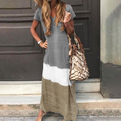 Variant image for Damklänning Trefärgad Lätt Andningsbar Modern Design-25