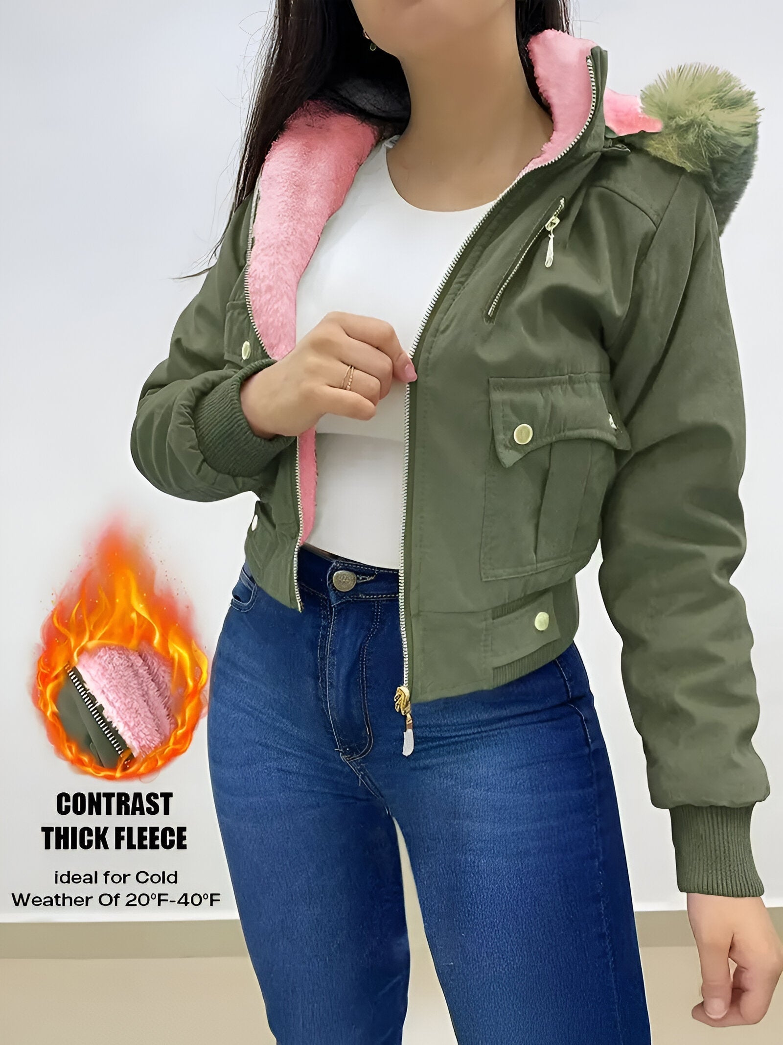Dam Huvjacka Fleecefodrad Trendig Fleece-2
