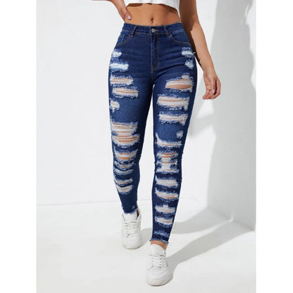 Variant image for Dam Jeans Hög Midja Klassisk Denim Slitstark-6